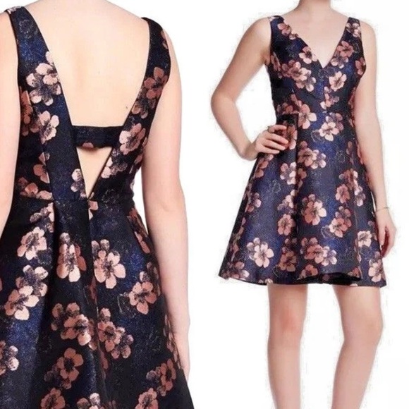 Betsey Johnson Dresses & Skirts - Betsey Johnson Fit and Flare Floral Jaquard Dress
